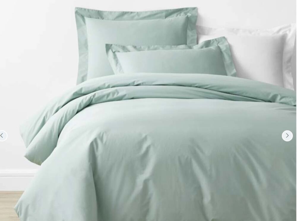 The Company Store Cool Cotton Percale Bed Duvet Cover - Sea Mist, King/Cal King